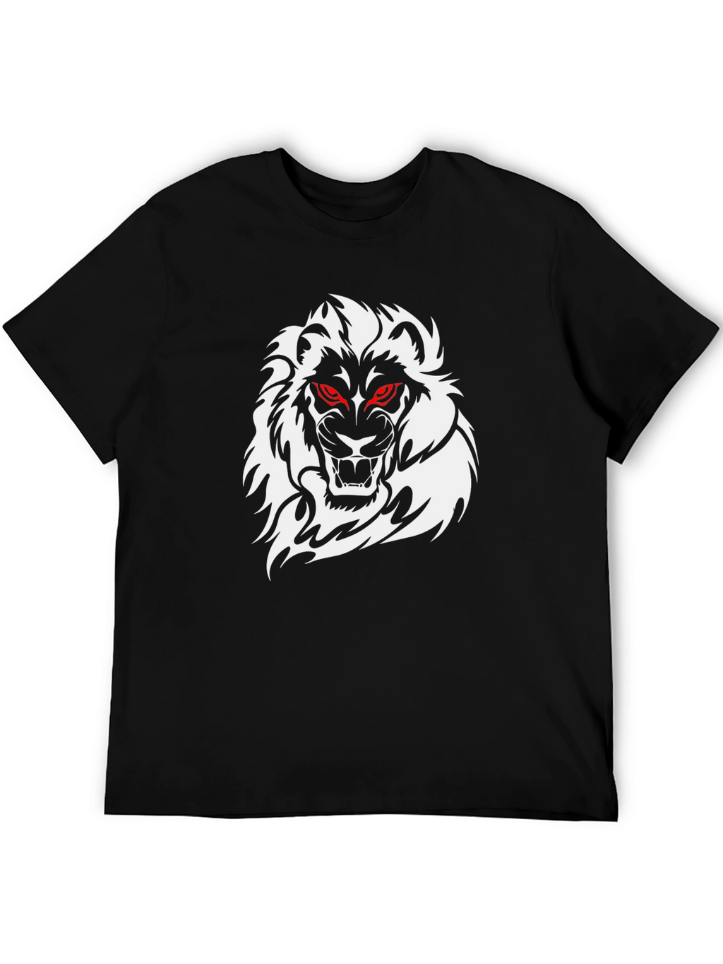 Mens Black Lion Graphic T-Shirt