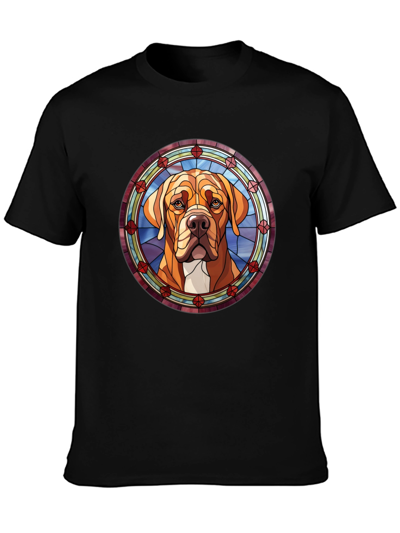Dog Stained Glass Graphic Tee - Unique Pet Lover Gift