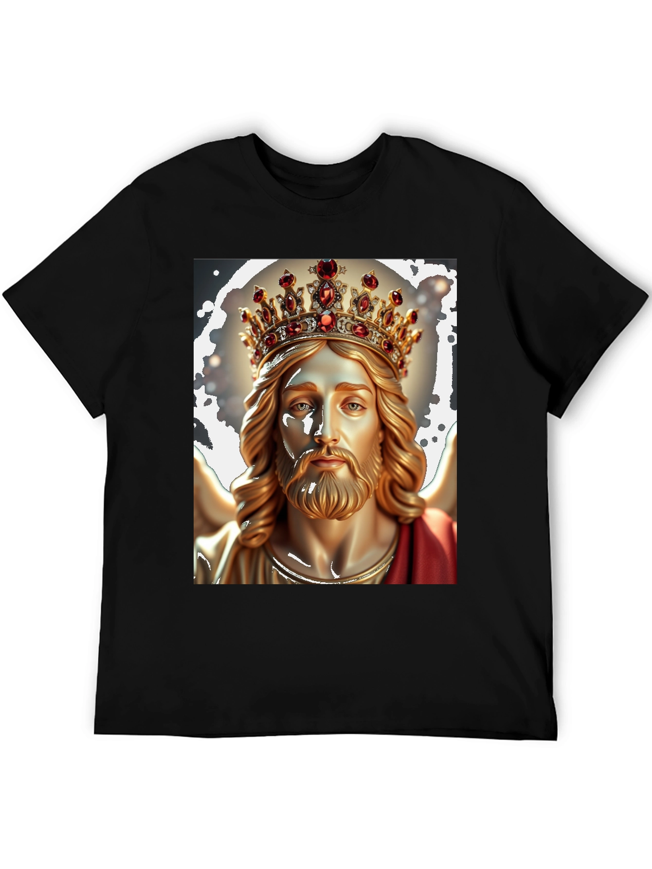 Jesus Christ King Graphic Tee - Black Cotton T-Shirt
