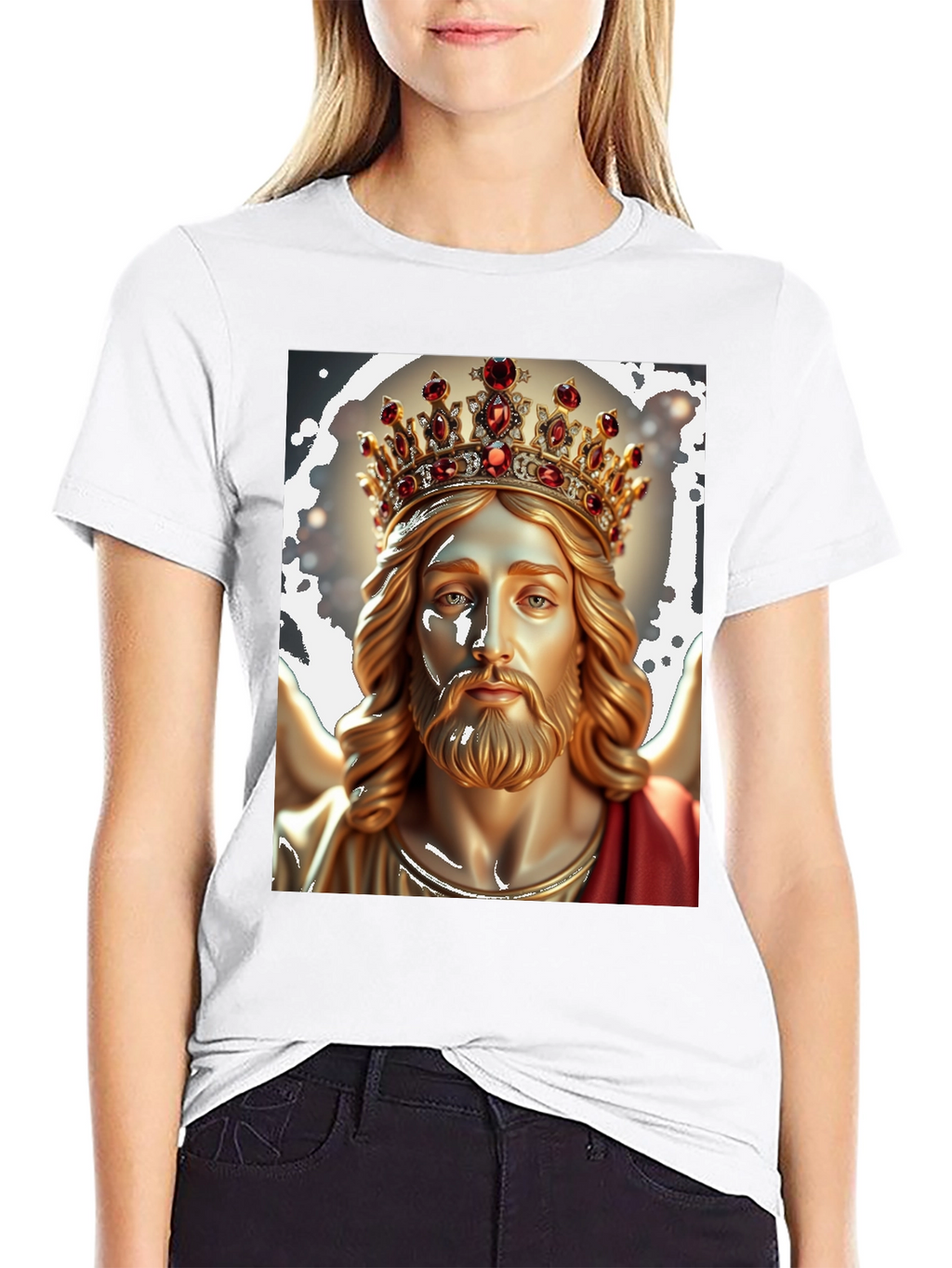 Jesus Christ King Graphic Tee - Black Cotton T-Shirt