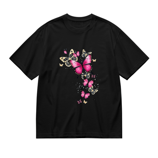 Dreamy Pink Glowing Butterfly Art Graphic Tee