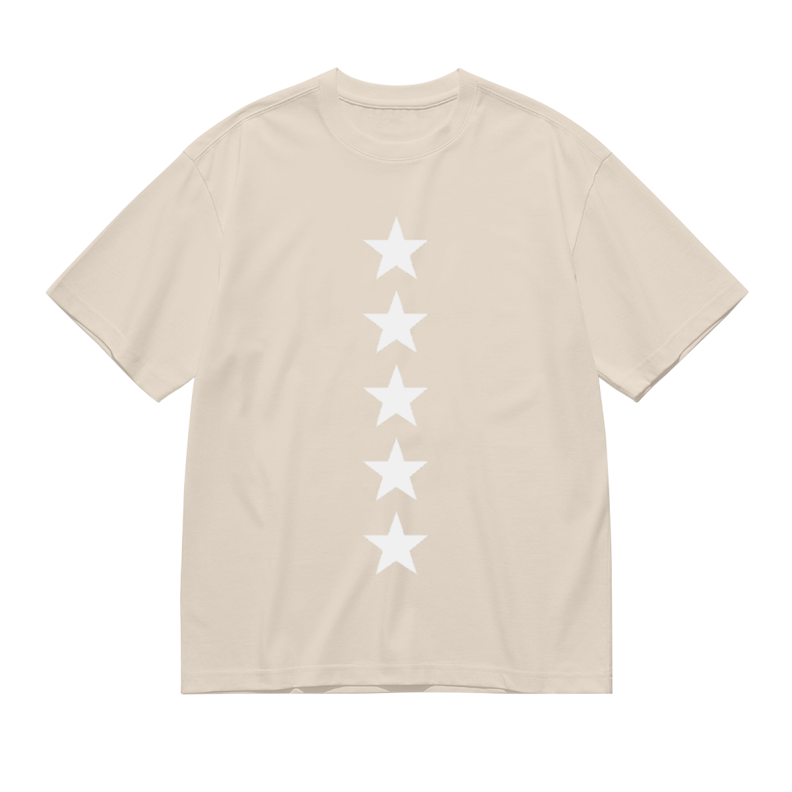 Minimalist Vertical Five Stars Basic Casual Tee