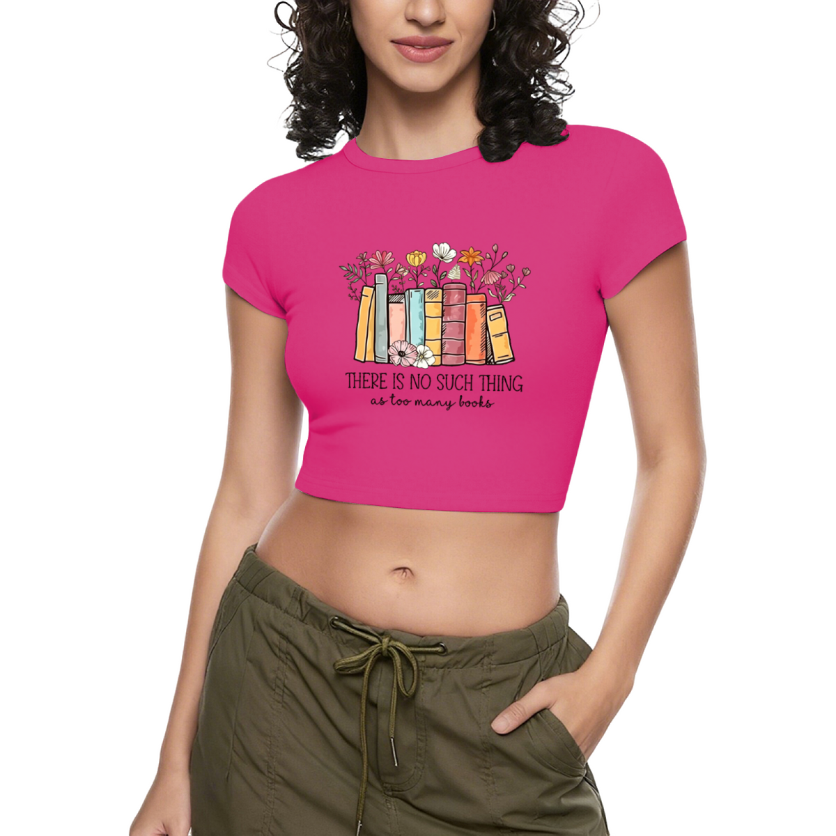 There¡¯s No Such Thing As Too Many Books Floral Crop Top