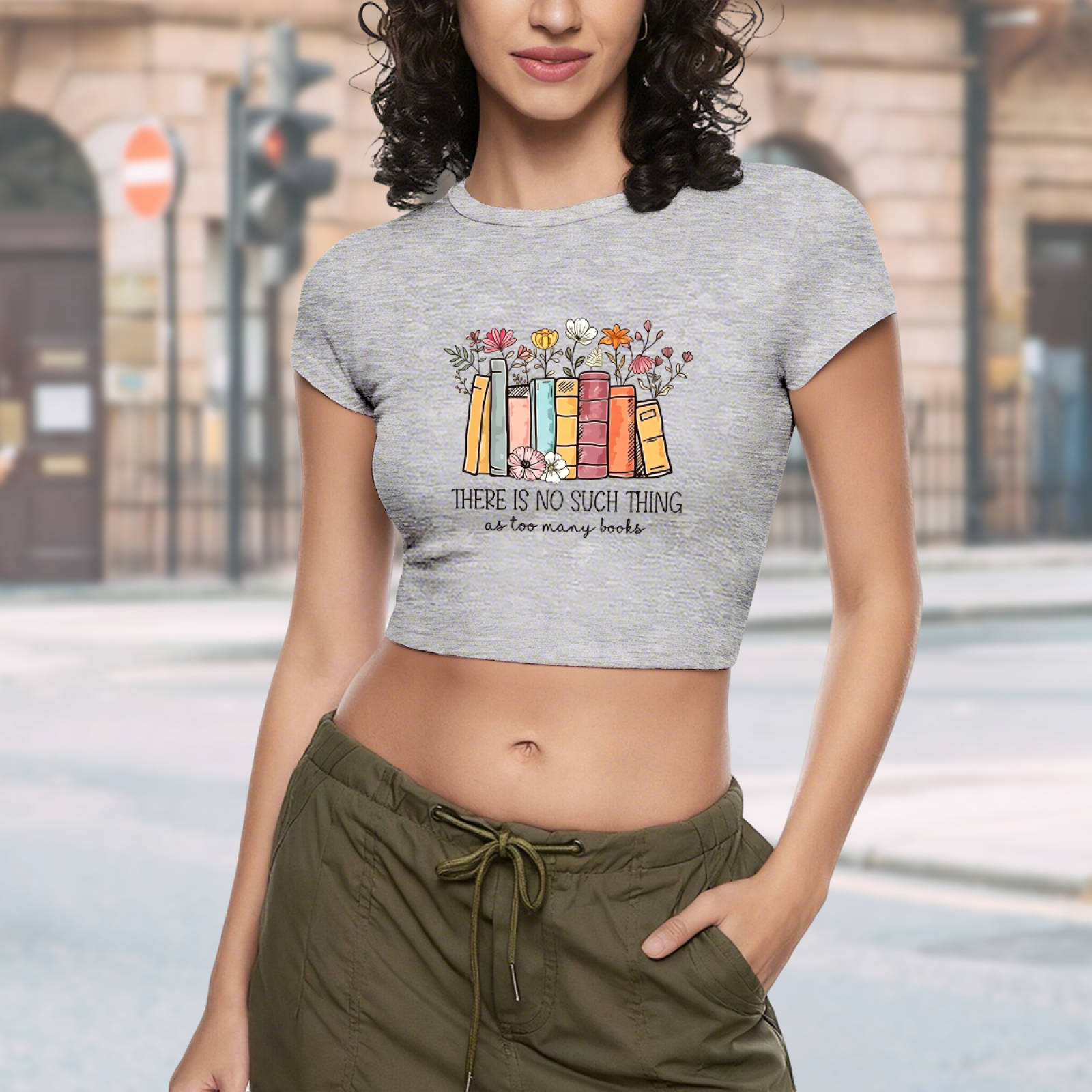There¡¯s No Such Thing As Too Many Books Floral Crop Top