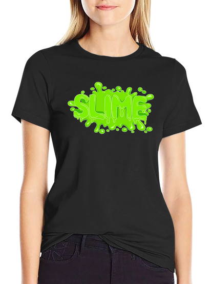 Green Slime Graphic Black T-Shirt