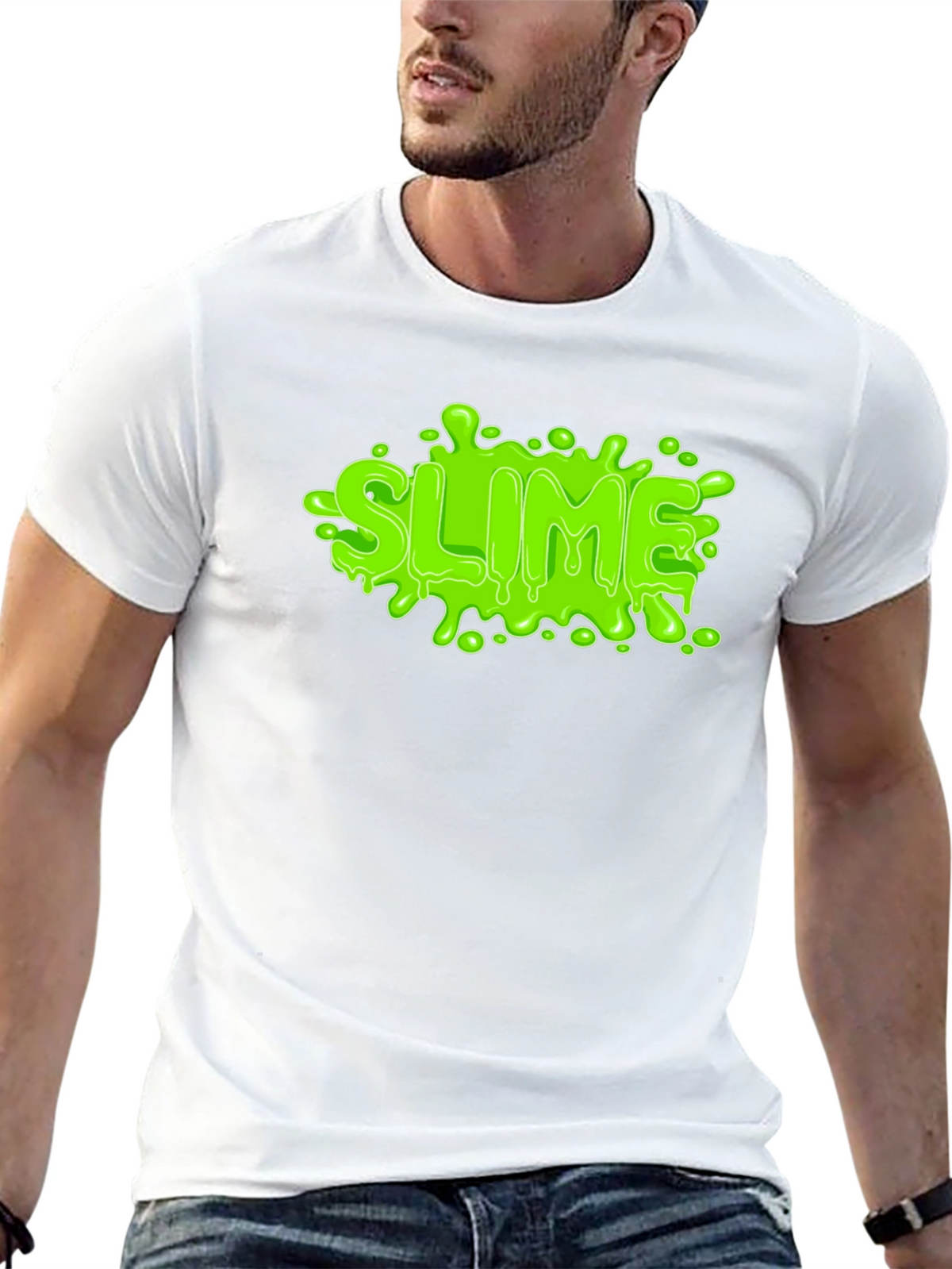Green Slime Graphic Black T-Shirt
