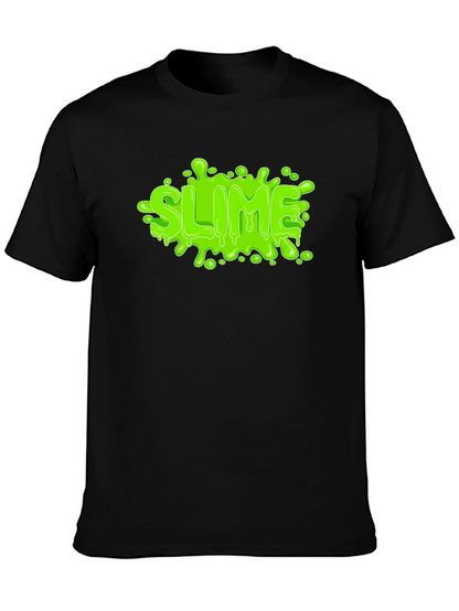 Green Slime Graphic Black T-Shirt