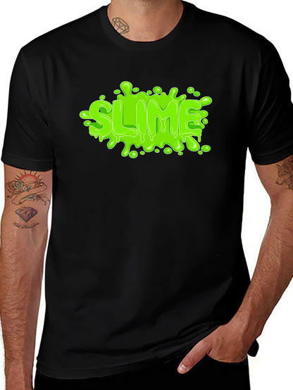 Green Slime Graphic Black T-Shirt