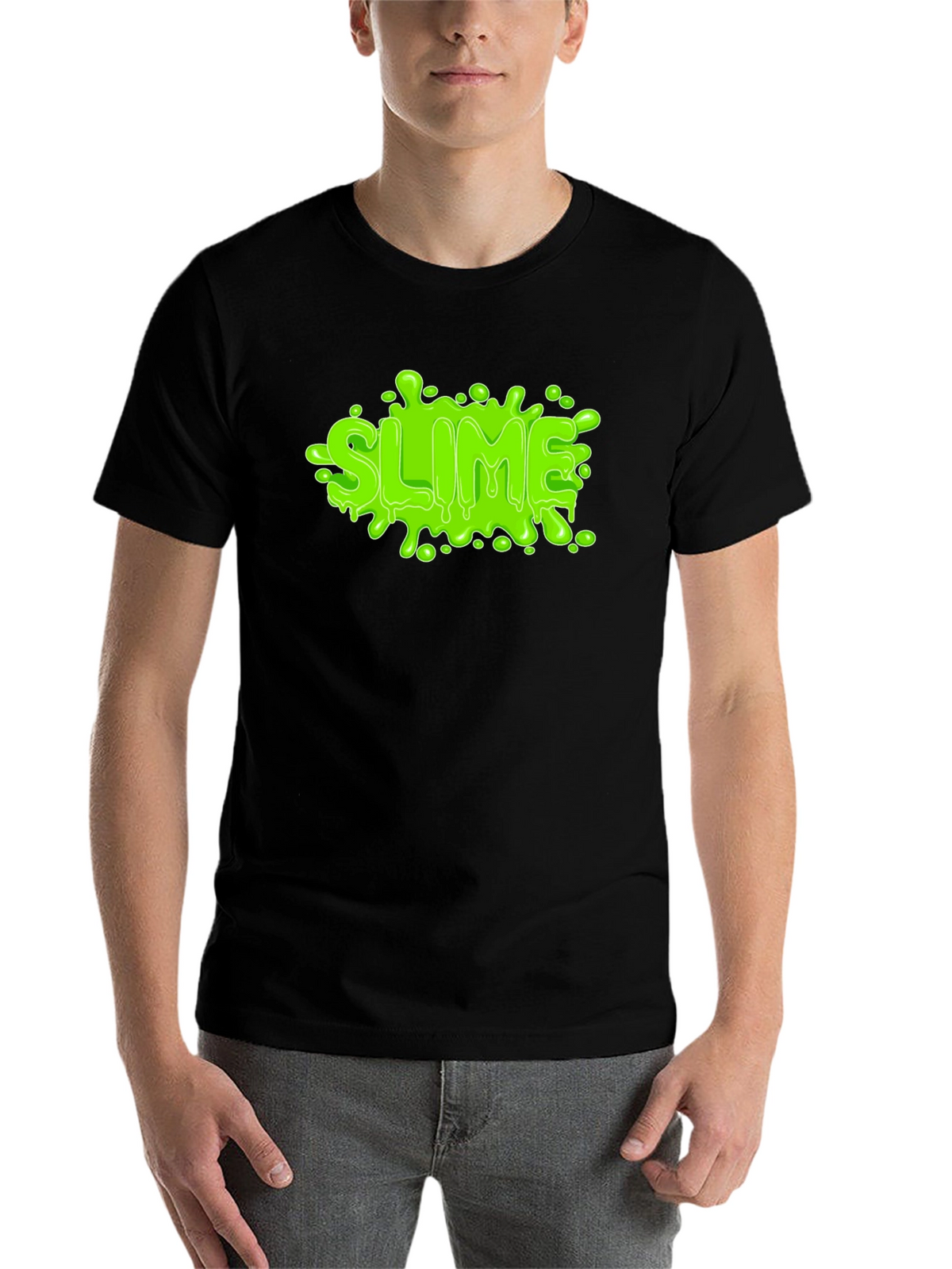 Green Slime Graphic Black T-Shirt