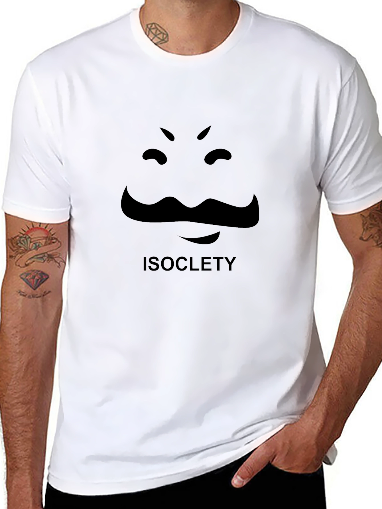 Mysterious Face Graphic Tee - Black Casual T-Shirt