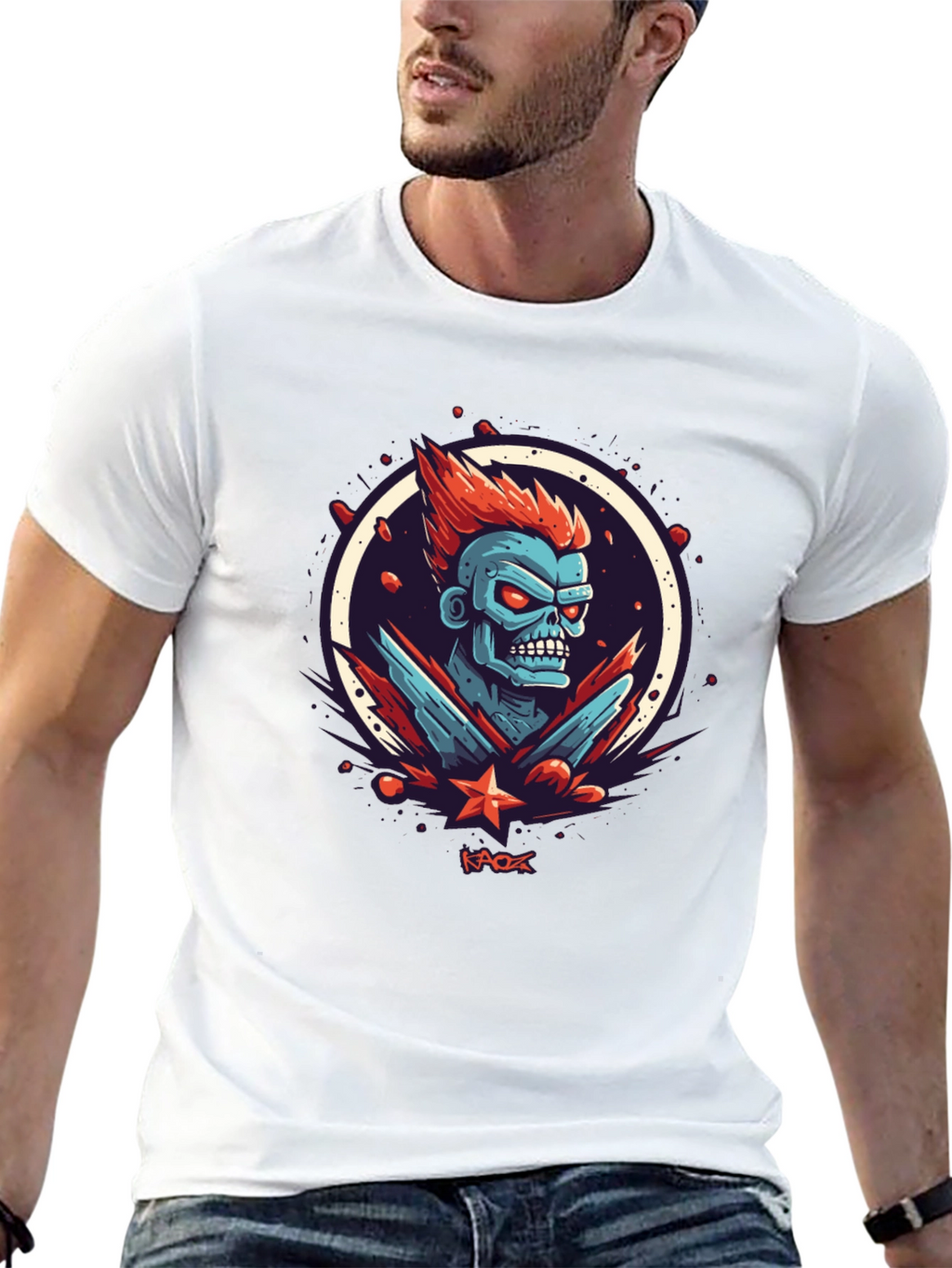 Kaos Graphic Tee - Bold Zombie Design