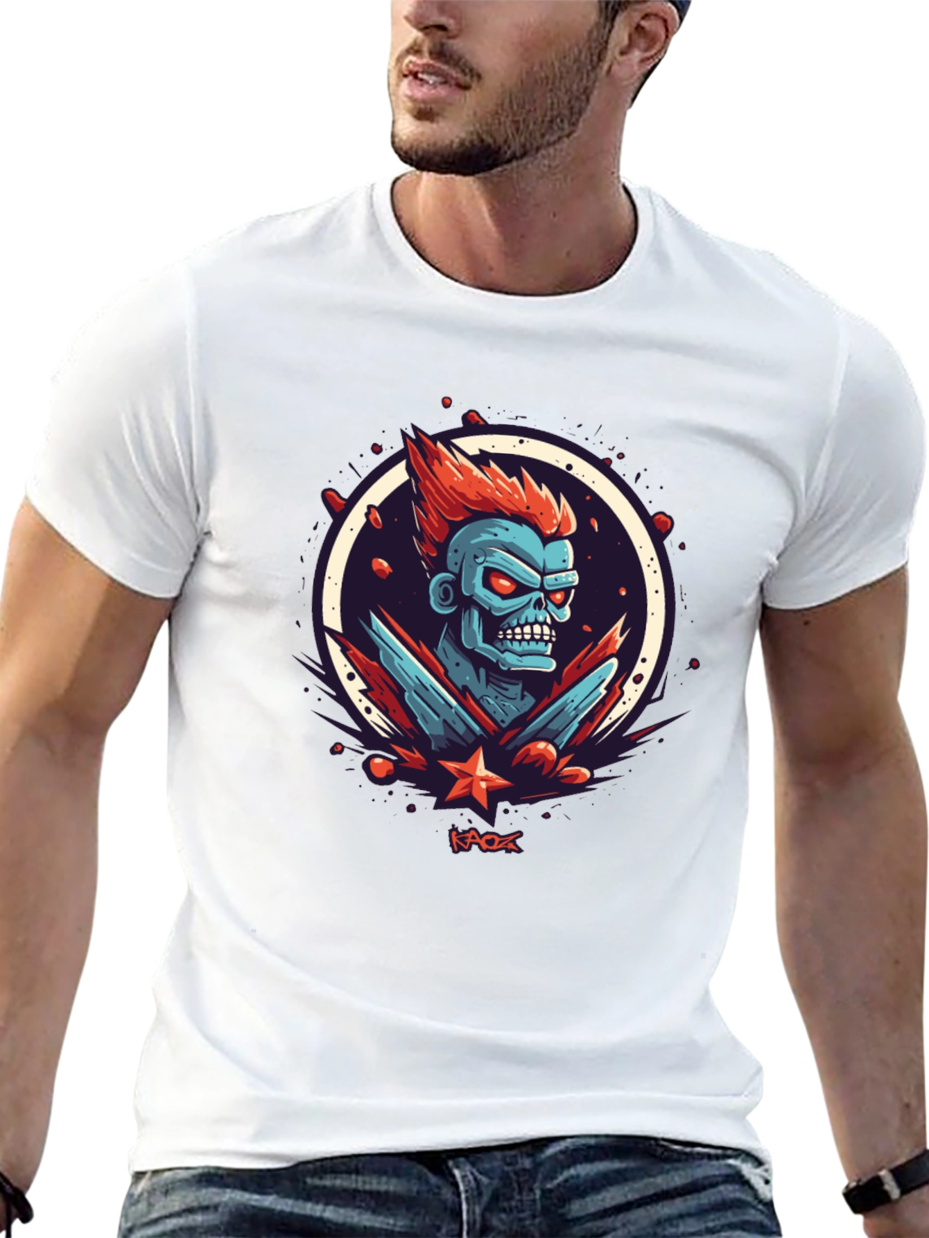 Kaos Graphic Tee - Bold Zombie Design