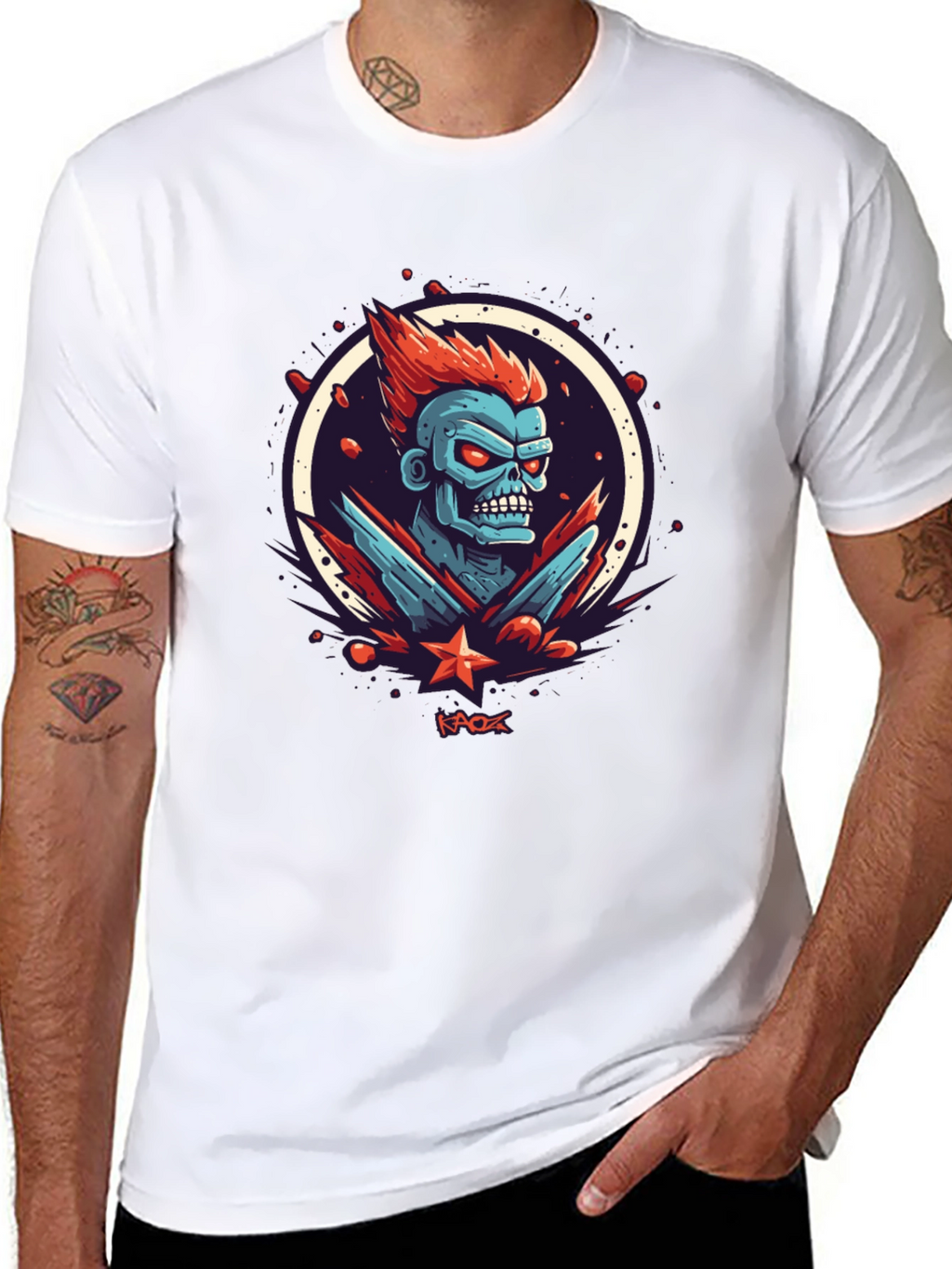 Kaos Graphic Tee - Bold Zombie Design