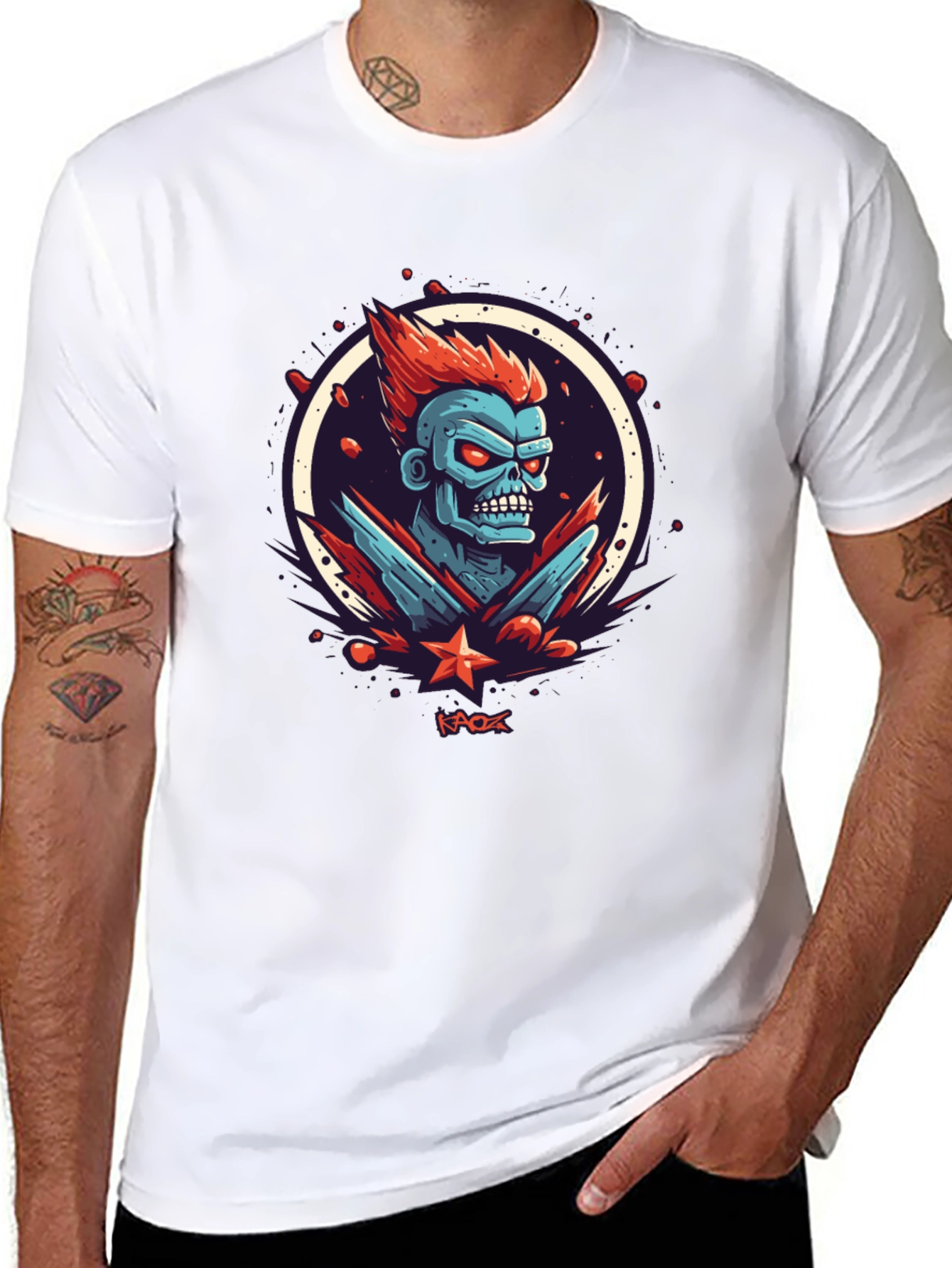 Kaos Graphic Tee - Bold Zombie Design