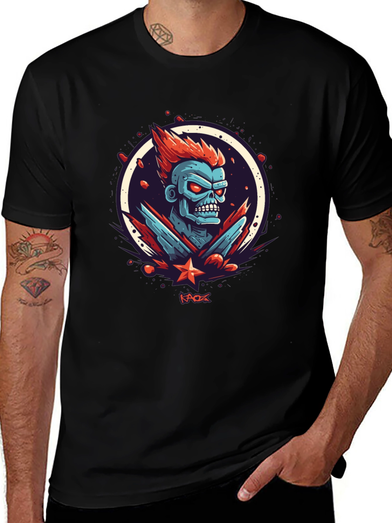 Kaos Graphic Tee - Bold Zombie Design