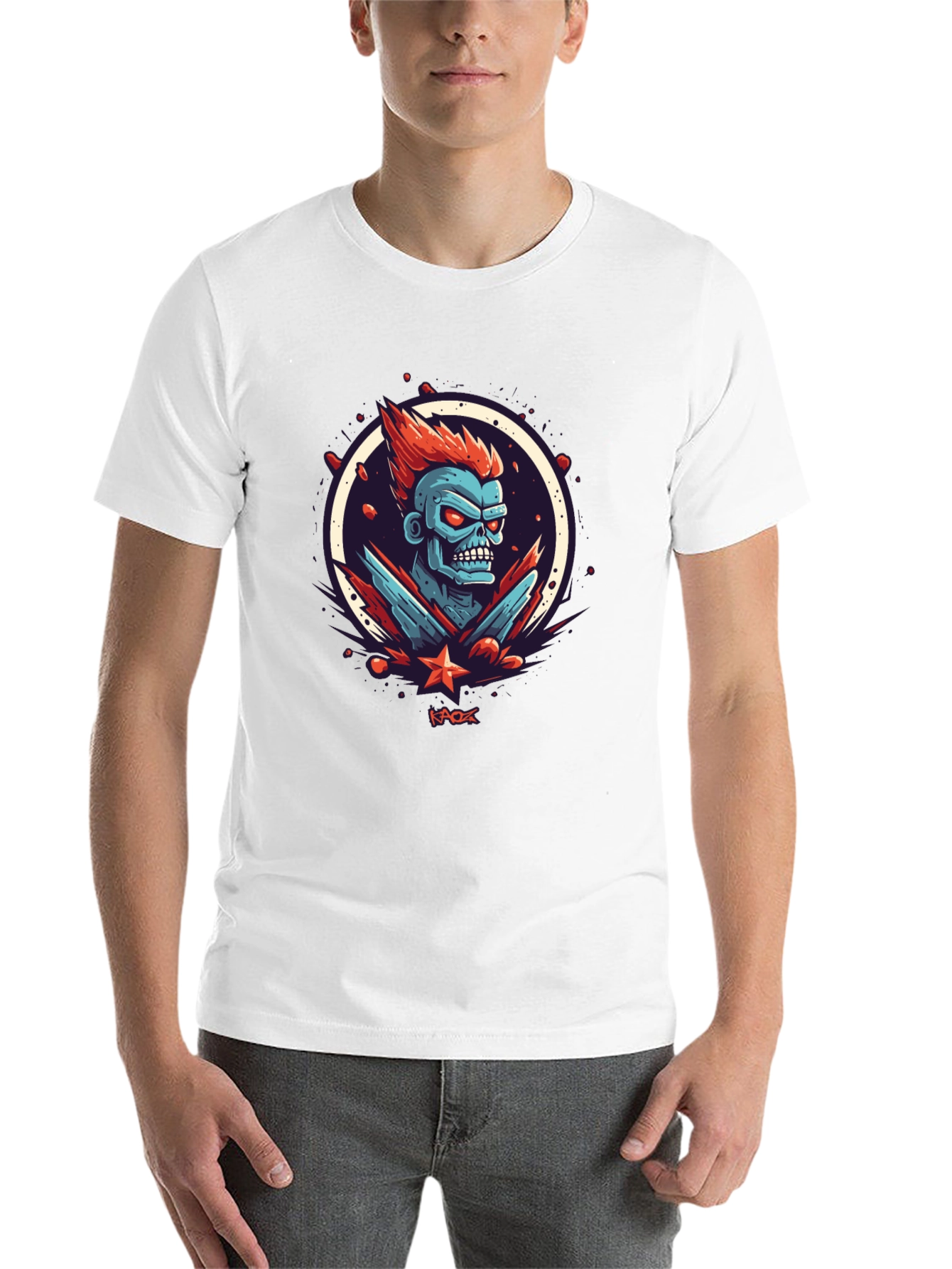 Kaos Graphic Tee - Bold Zombie Design