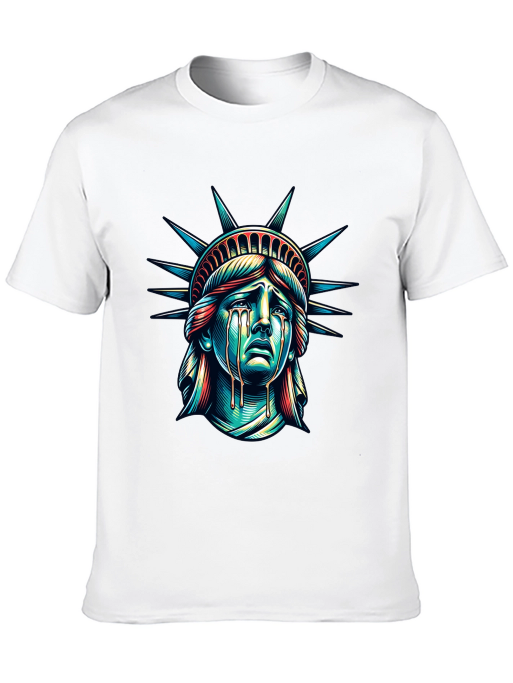 Distressed Statue of Liberty Graphic T-Shirt