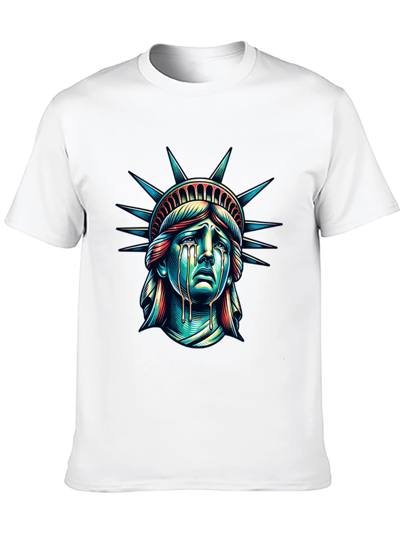Distressed Statue of Liberty Graphic T-Shirt
