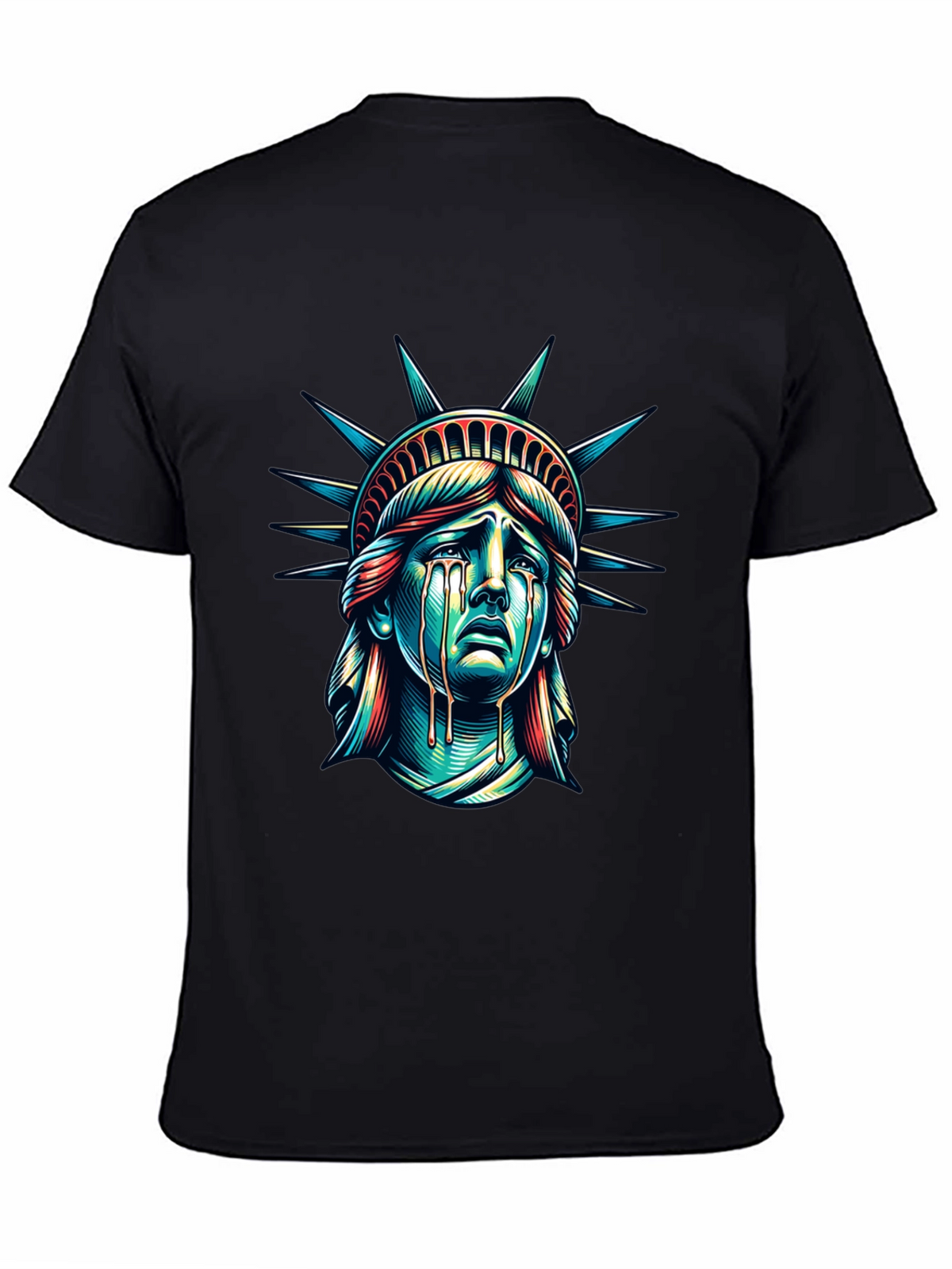 Distressed Statue of Liberty Graphic T-Shirt