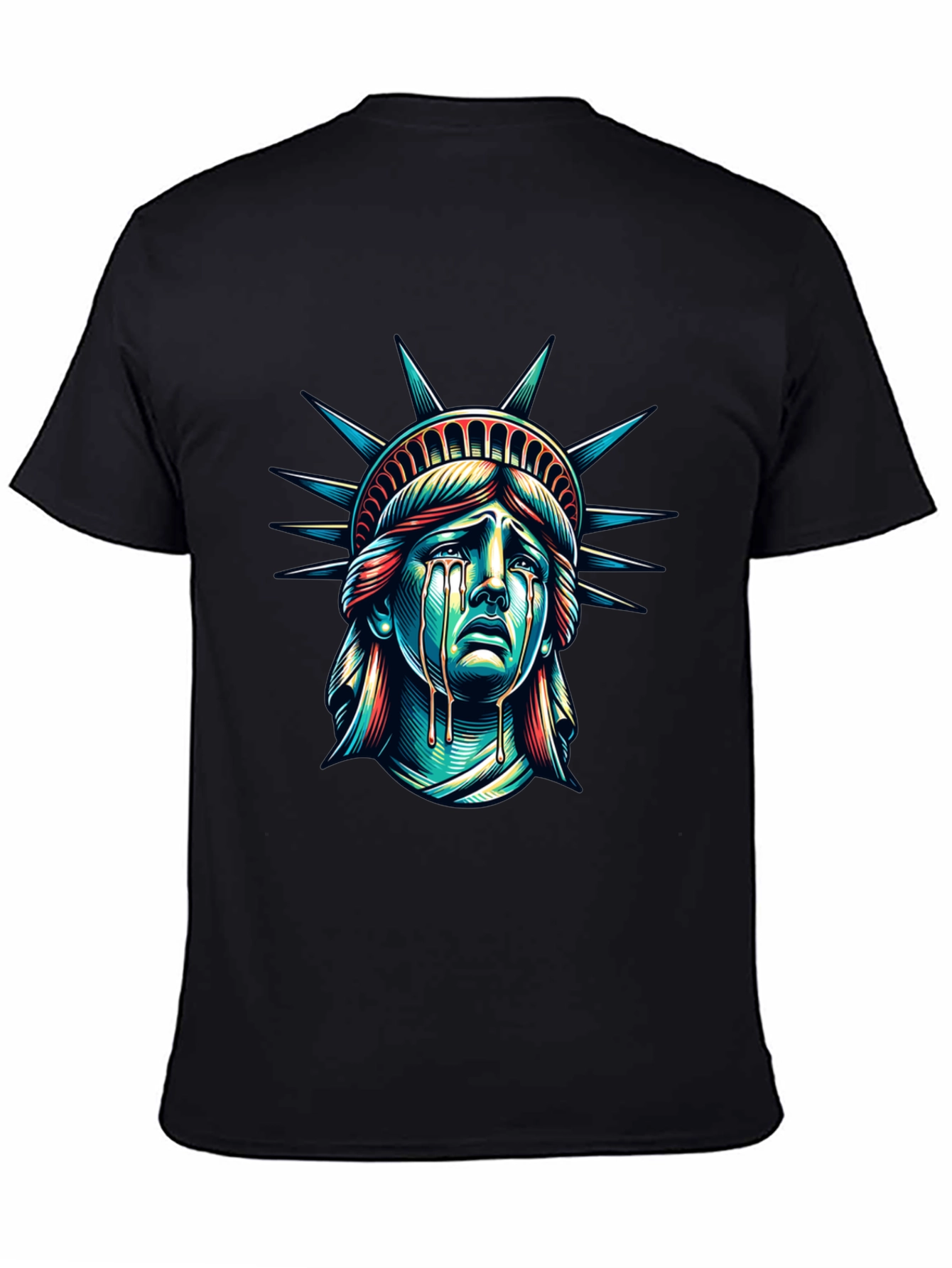 Distressed Statue of Liberty Graphic T-Shirt