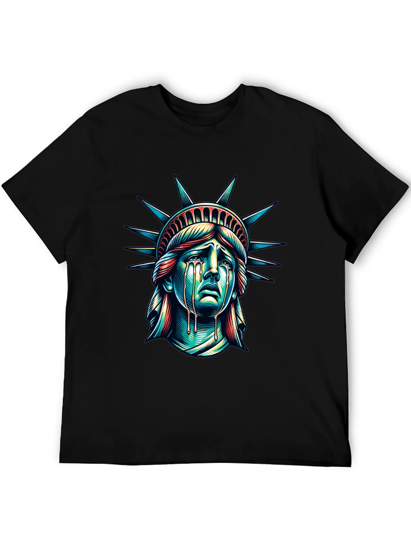 Distressed Statue of Liberty Graphic T-Shirt