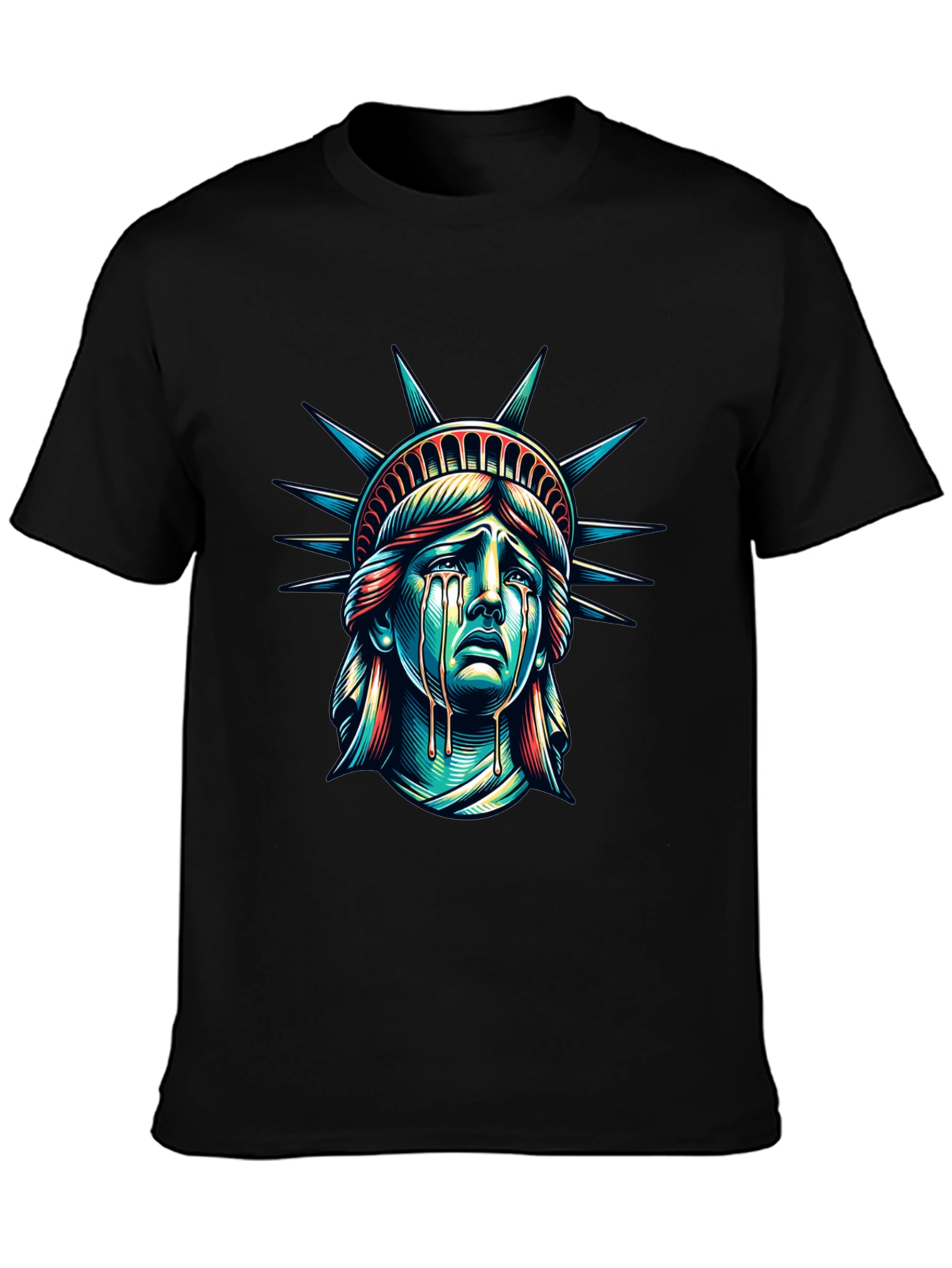 Distressed Statue of Liberty Graphic T-Shirt