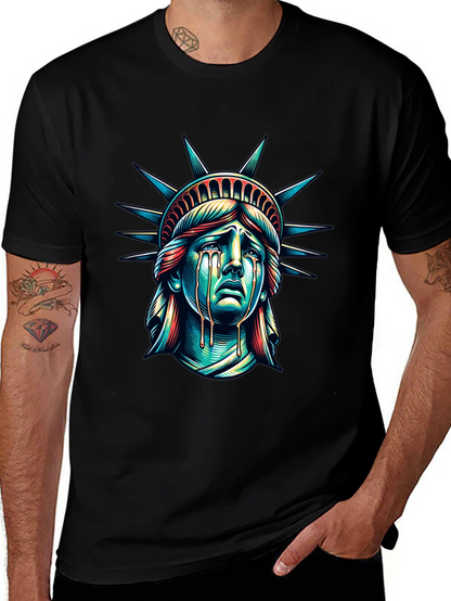 Distressed Statue of Liberty Graphic T-Shirt