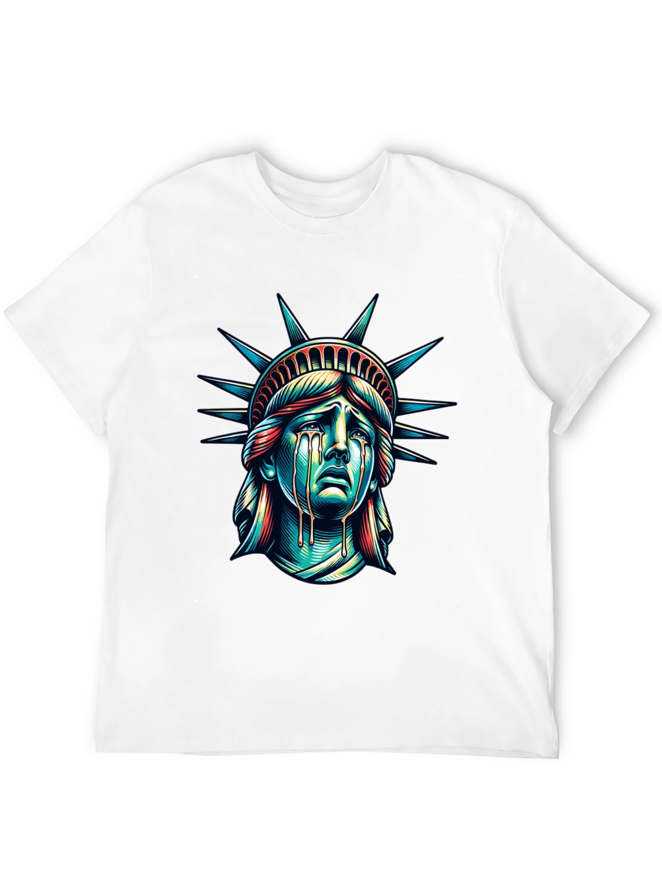 Distressed Statue of Liberty Graphic T-Shirt