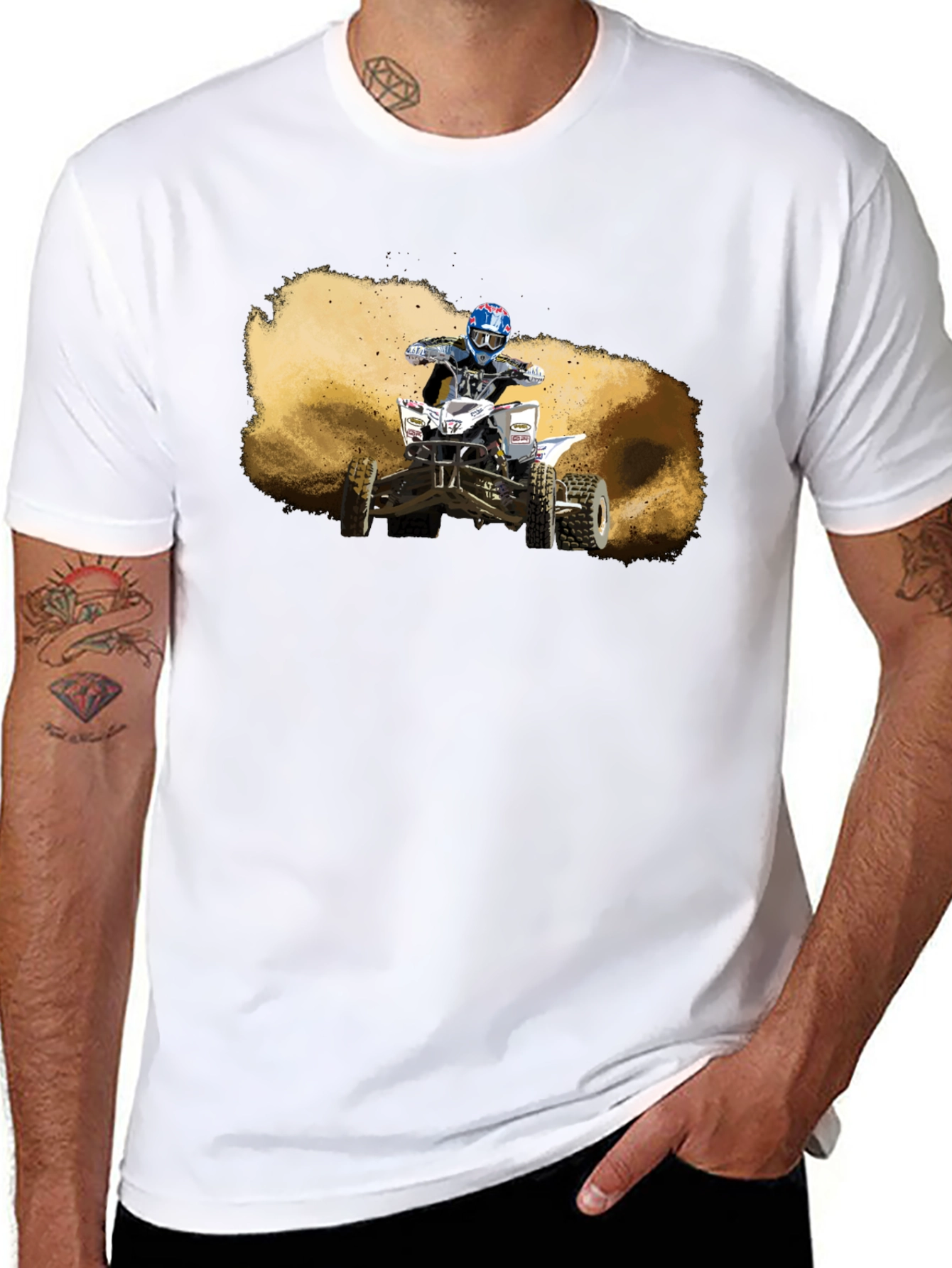 ATV Rider Graphic T-Shirt - Black Cotton Tee