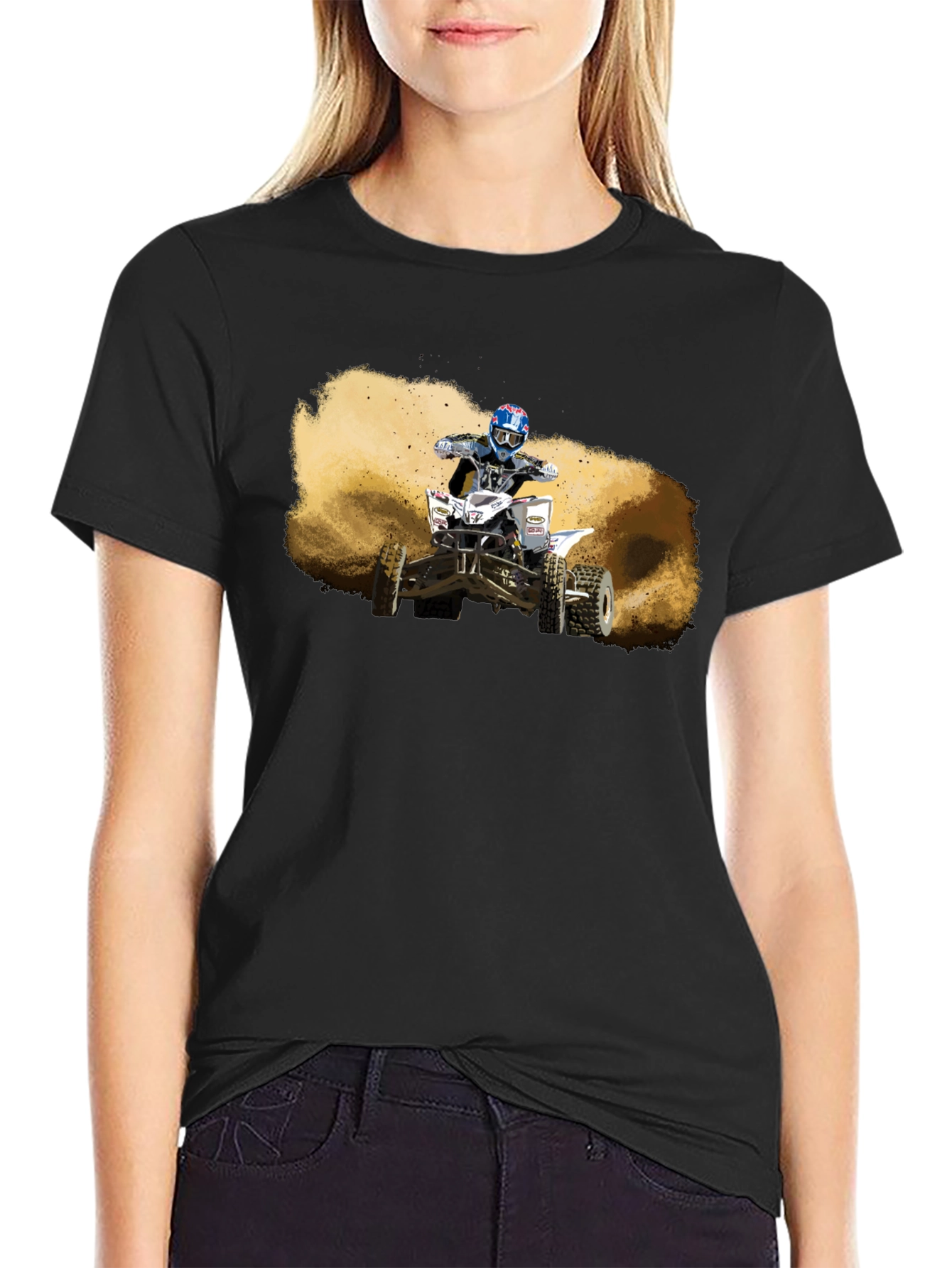 ATV Rider Graphic T-Shirt - Black Cotton Tee