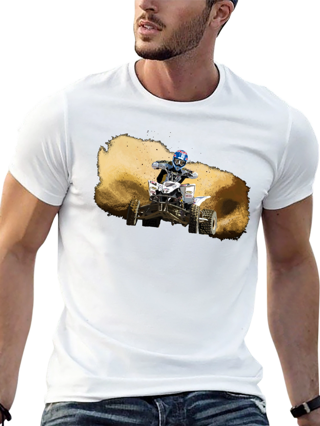 ATV Rider Graphic T-Shirt - Black Cotton Tee