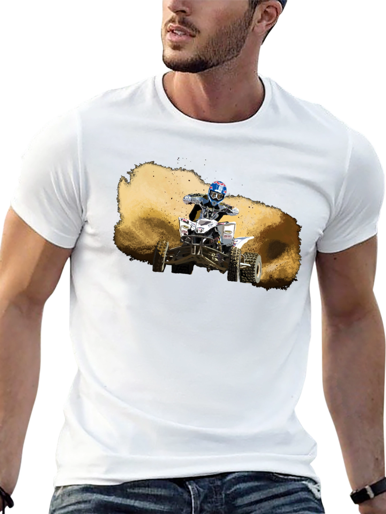 ATV Rider Graphic T-Shirt - Black Cotton Tee