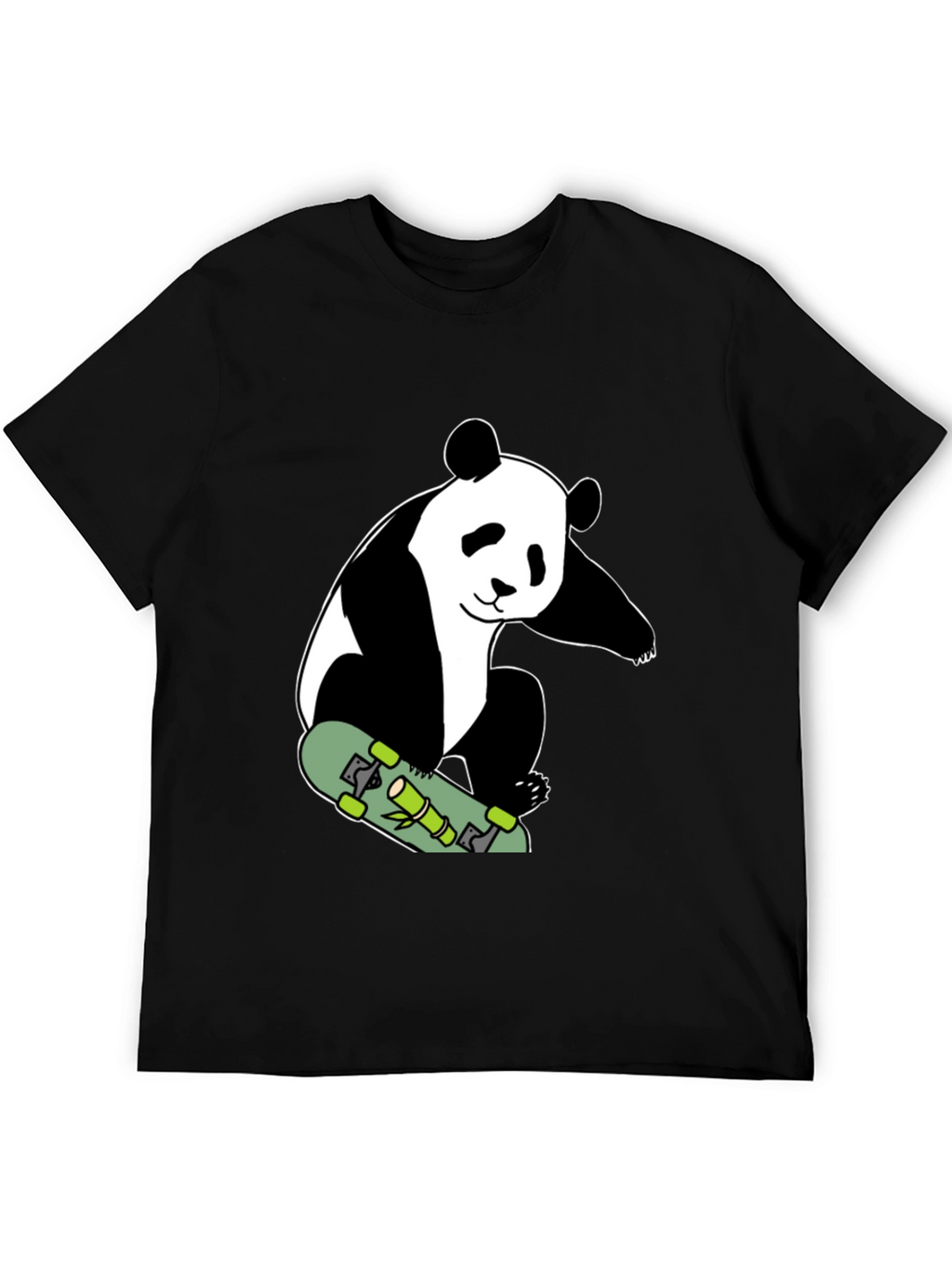 Panda Skateboard T-Shirt - Black