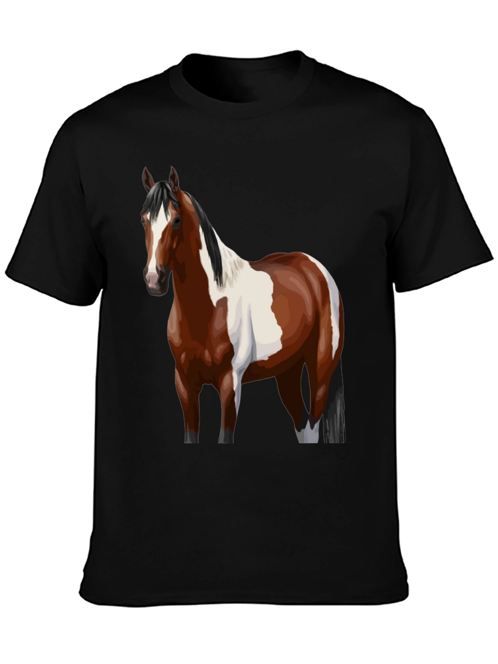 Horse Graphic Tee - Black Cotton Blend