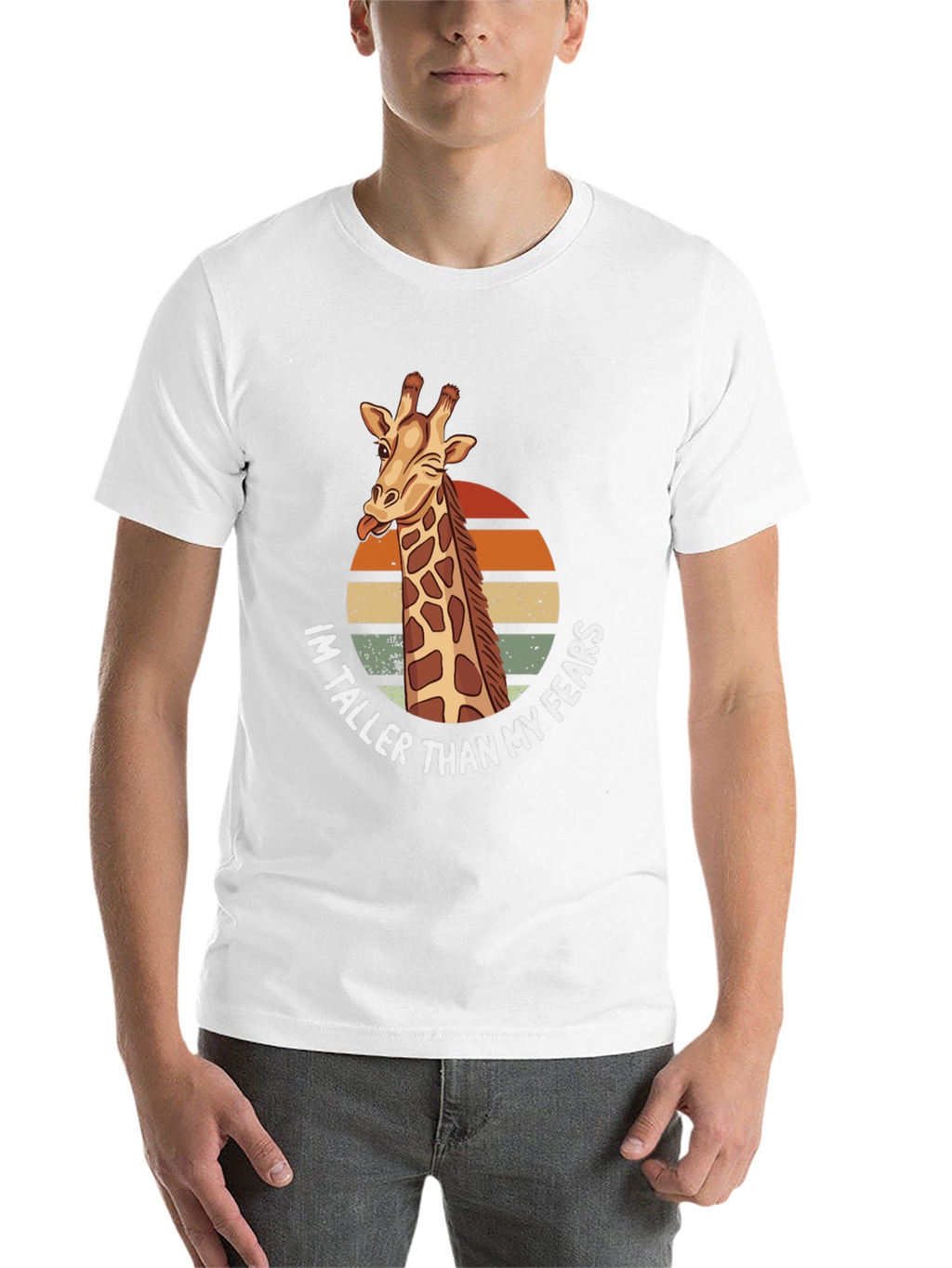 Giraffe Humor T-Shirt: Im Taller Than My Fears
