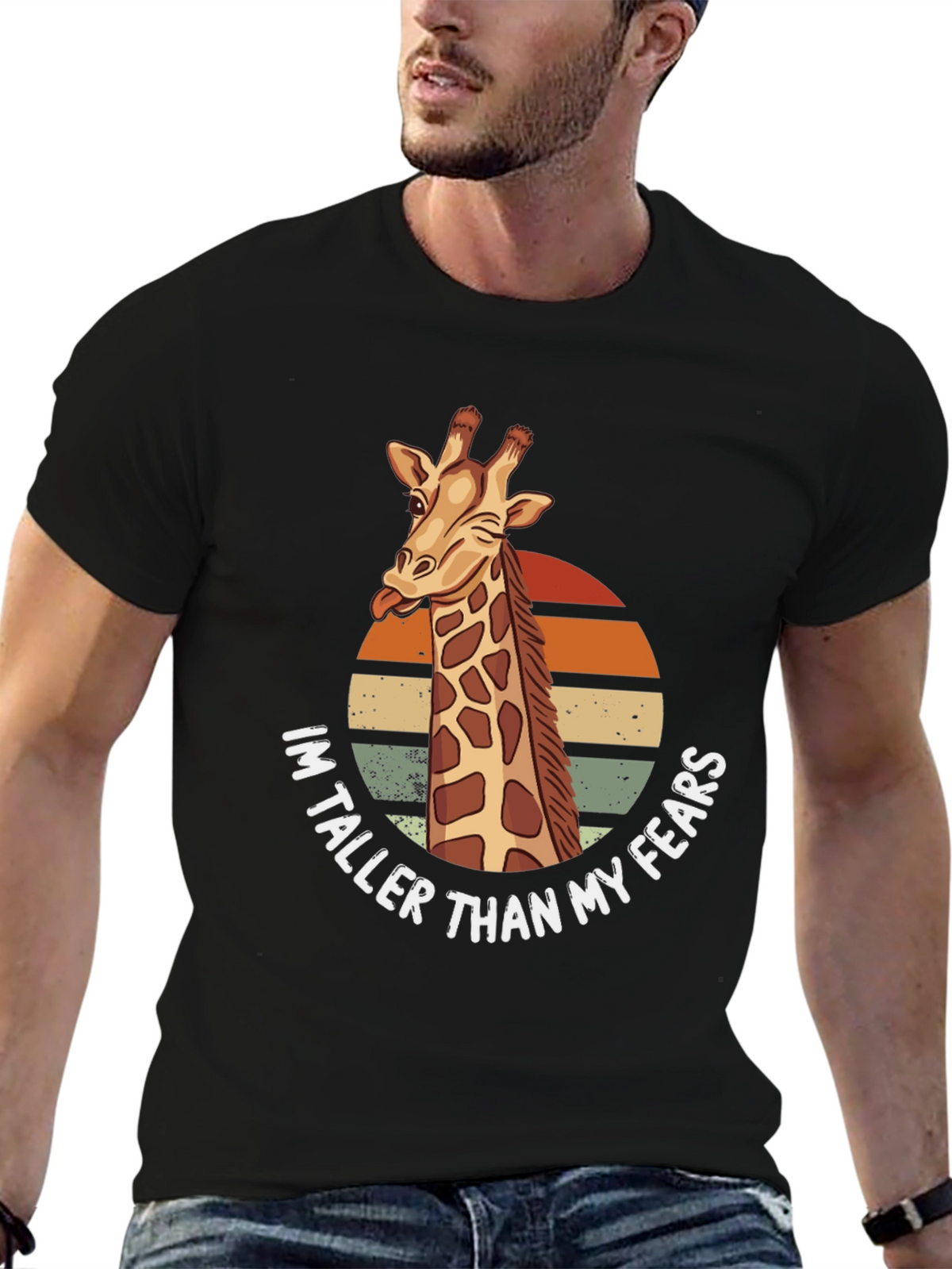 Giraffe Humor T-Shirt: Im Taller Than My Fears