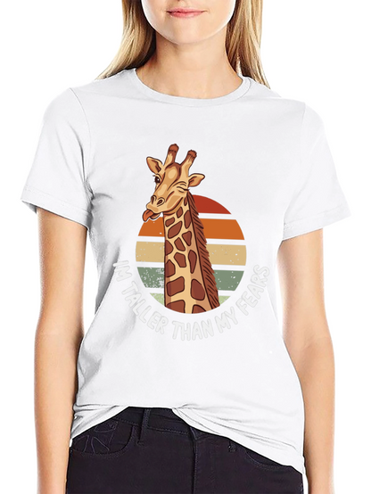 Giraffe Humor T-Shirt: Im Taller Than My Fears