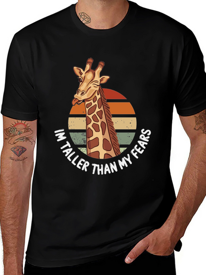 Giraffe Humor T-Shirt: Im Taller Than My Fears
