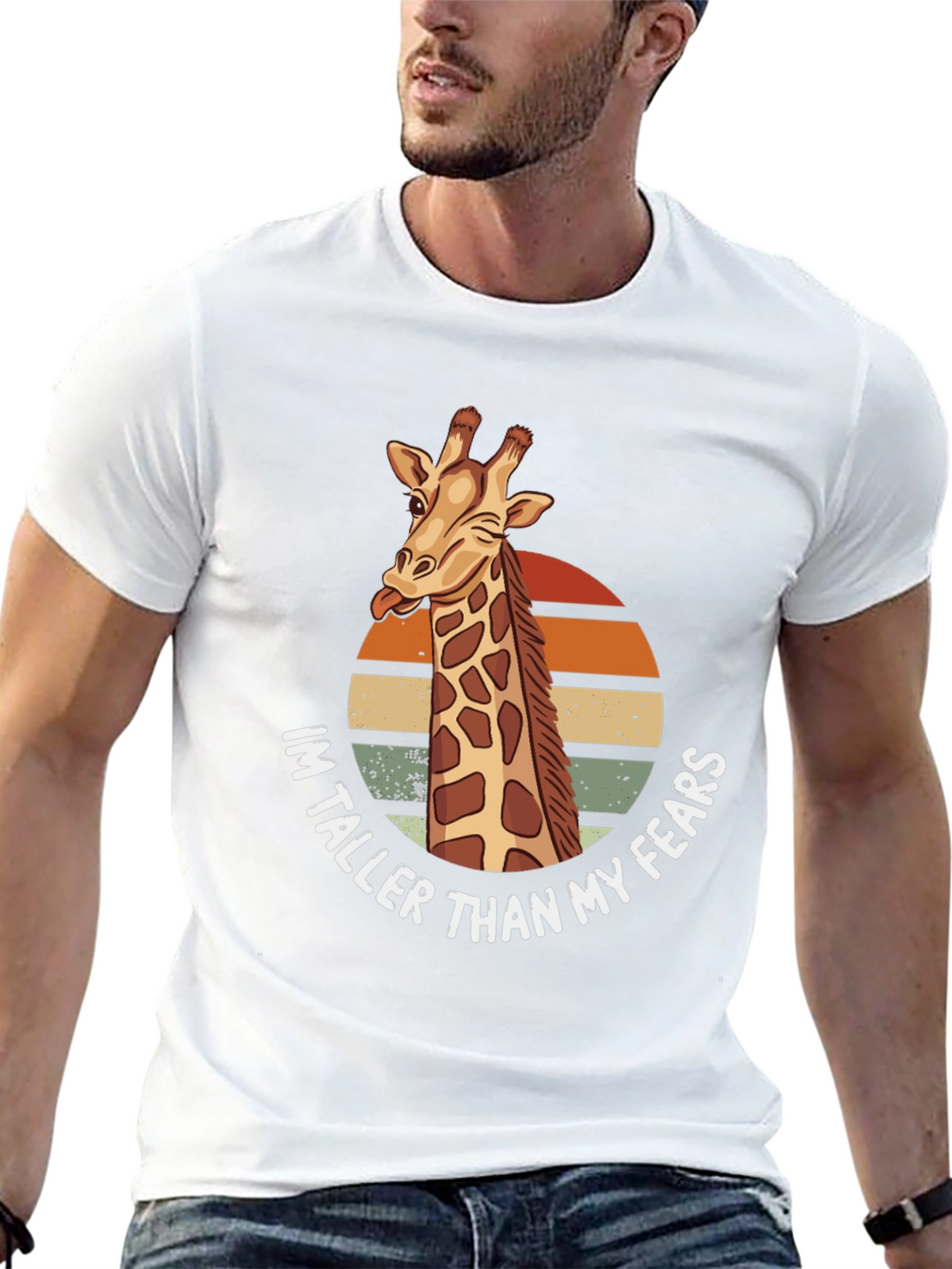 Giraffe Humor T-Shirt: Im Taller Than My Fears