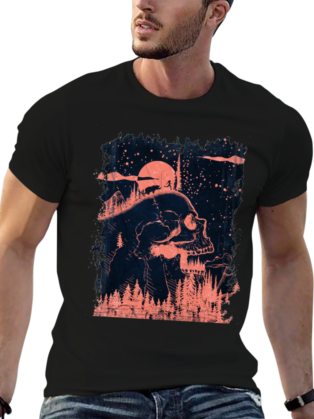 Skull & Forest Graphic T-Shirt