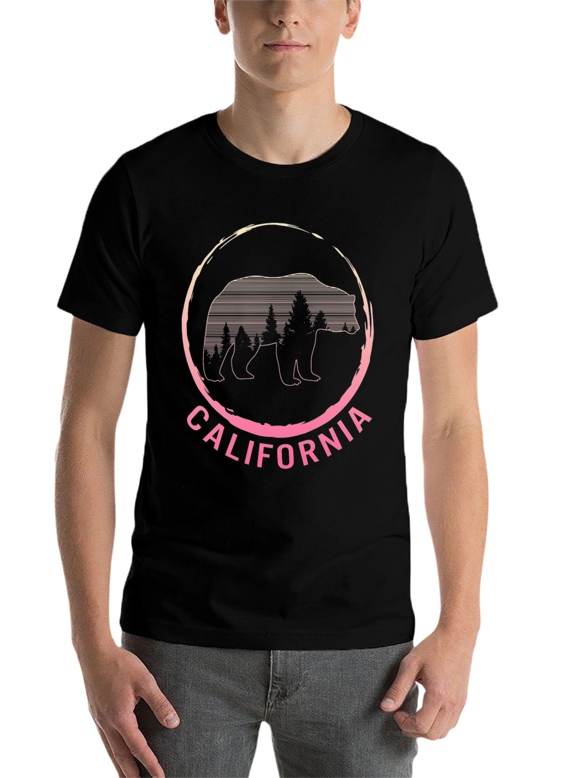 California Bear Graphic T-Shirt - Black