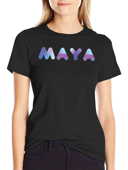 MAYA Gradient Lettering Black T-Shirt