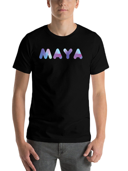 MAYA Gradient Lettering Black T-Shirt