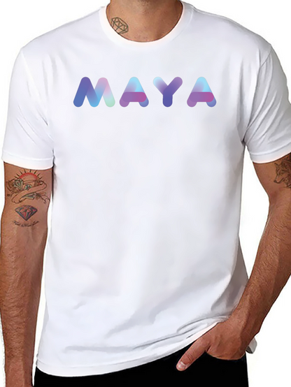 MAYA Gradient Lettering Black T-Shirt