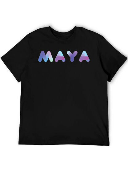 MAYA Gradient Lettering Black T-Shirt