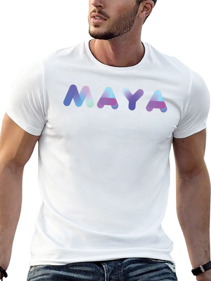 MAYA Gradient Lettering Black T-Shirt