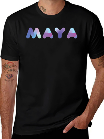 MAYA Gradient Lettering Black T-Shirt