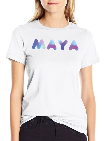 MAYA Gradient Lettering Black T-Shirt