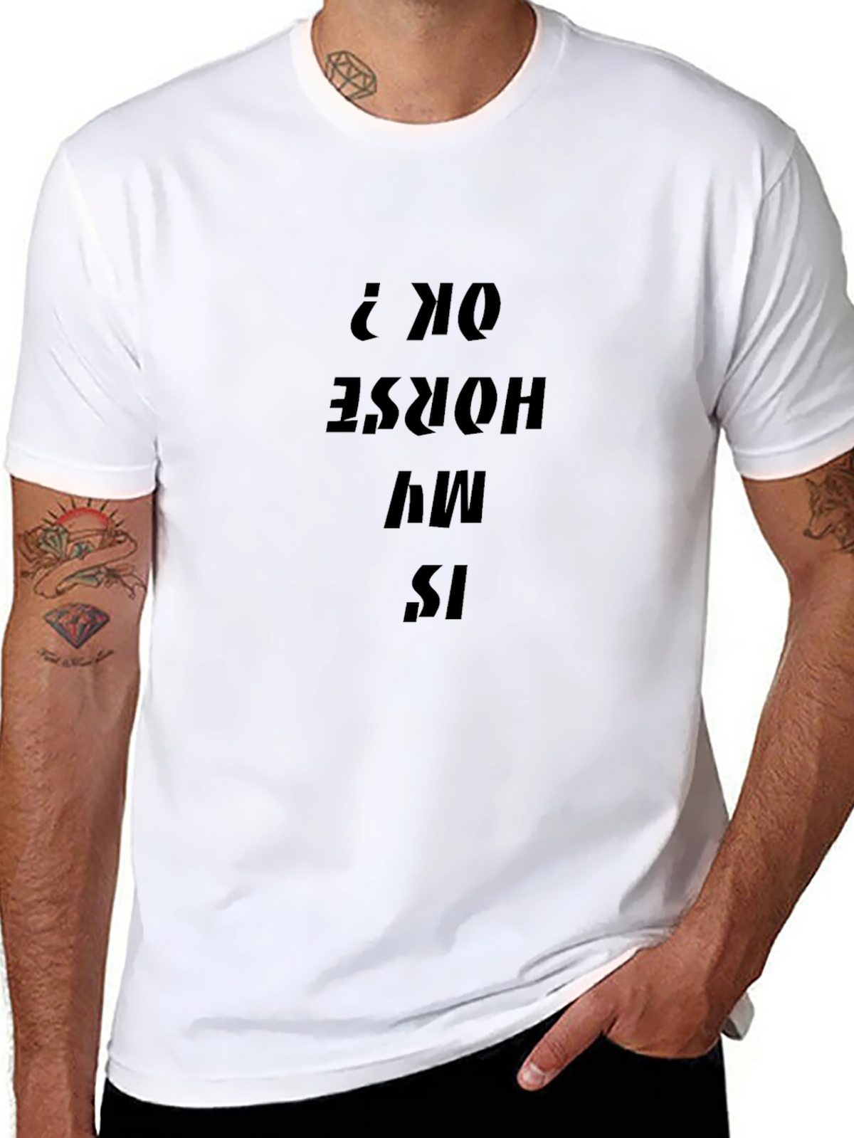 Is My Horse OK? Black Graphic Tee