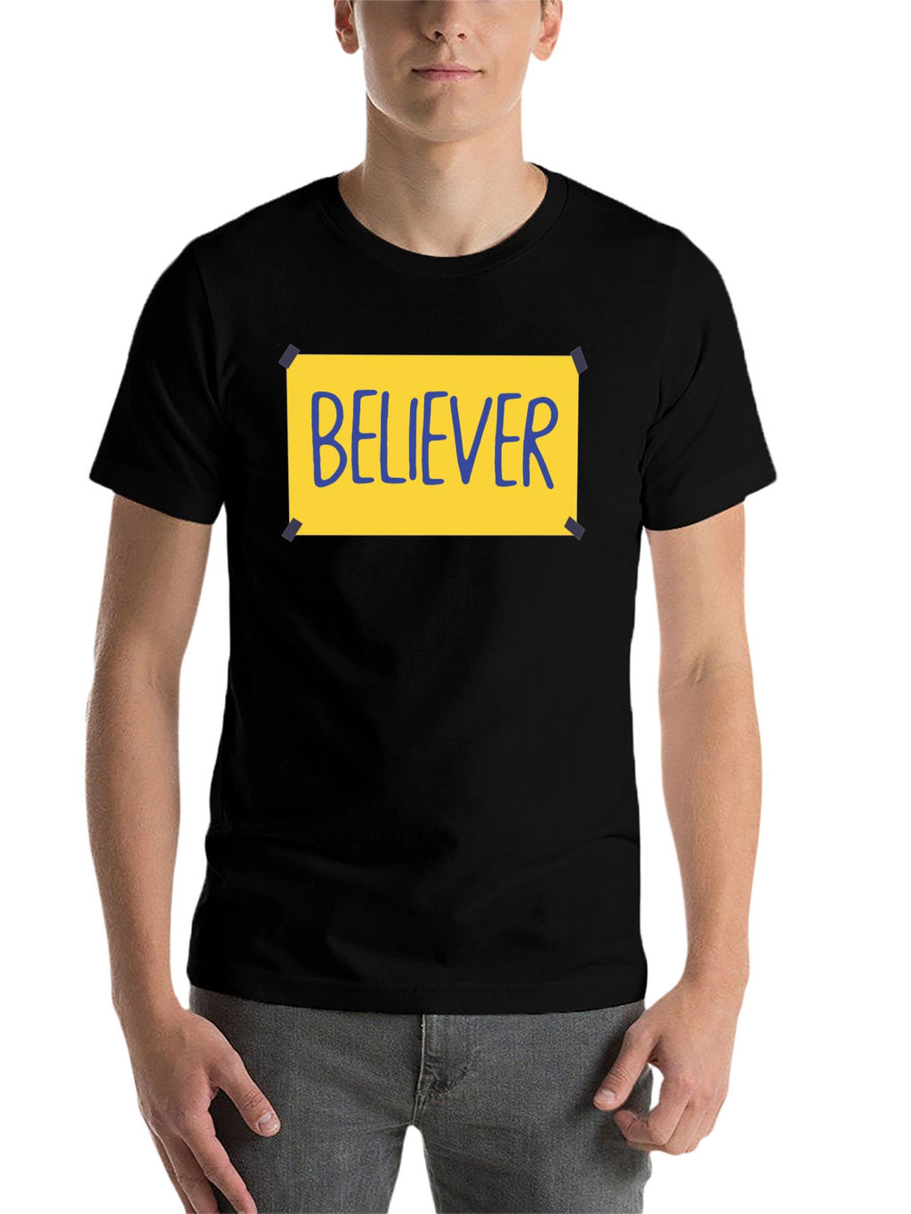Believer Graphic Tee - Black Crew Neck T-Shirt